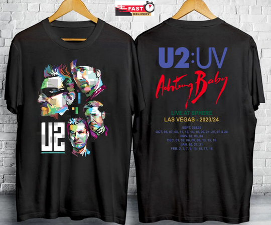 Discover U2:UV Achtung Baby Live At Sphere Tour 2024 T-Shirt