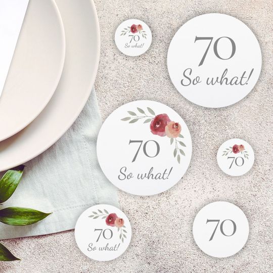 Discover Funny 70 So What Watercolor Floral 70th Birthday Confetti