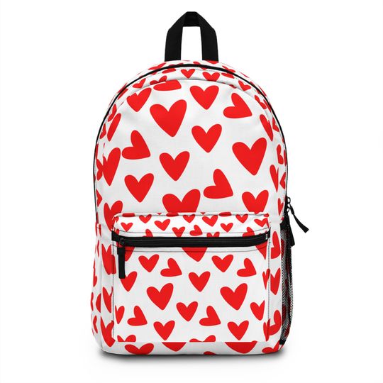 Discover Hearts backpack, love backpack, Valentine's Day gift, hearts backpack for women