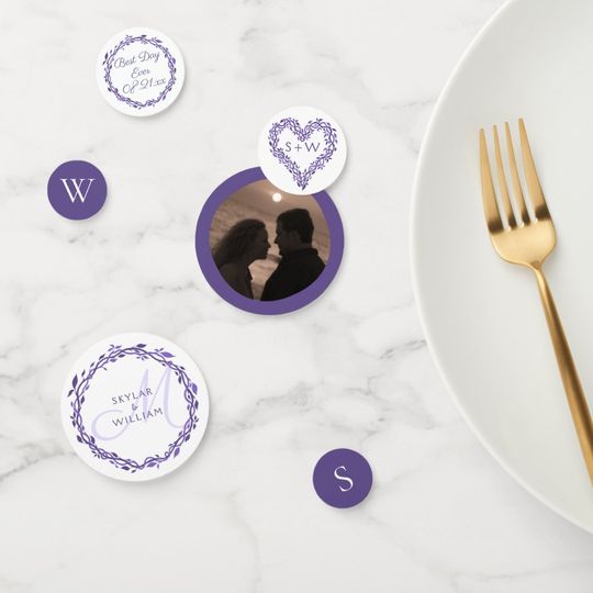 Discover Purple Woodsy Wedding Garland Add Optional Photo Confetti