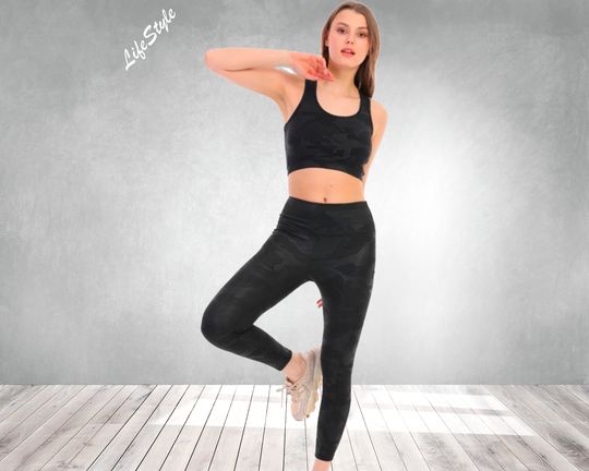Discover Camouflage Workout Set, Customize Activewear 2 Pieces Set, Gym Wear