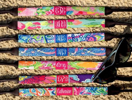 Discover Colorful Beach Neoprene Sunglass Strap. Personalized Colorful Preppy Glasses Retainers