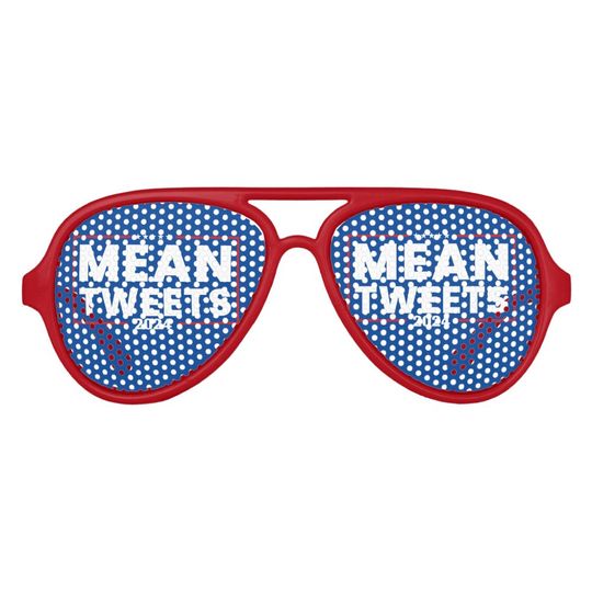 Discover Trump 2024 Mean Tweets Election Aviator Sunglasses