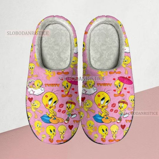 Discover Tweety Bird Cozy Unisex Winter Slippers, Tweety Bird Winter Shoes