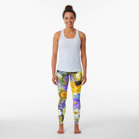 Discover Bright And Colorful Spring Flowers Leggings