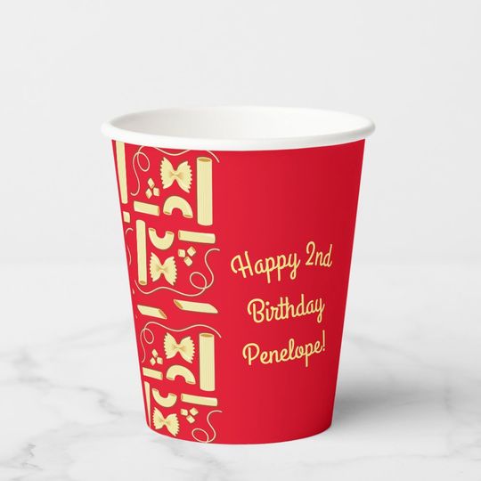 Discover Noodles Pasta Kid 1st Birthday Party Italian Paper Cups