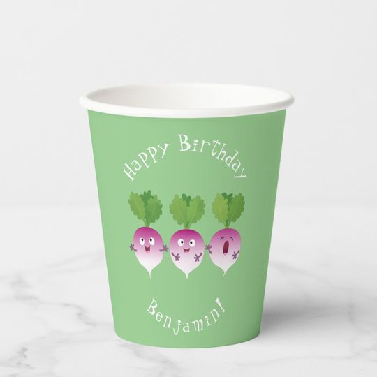 Discover Cute turnip vegetable trio singing cartoon paper cups