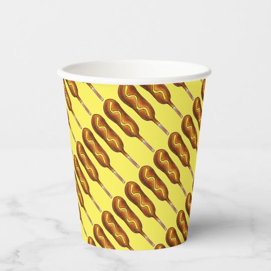 Discover Hot Corn Dog Corndog Yellow Mustard Junk Food Paper Cups