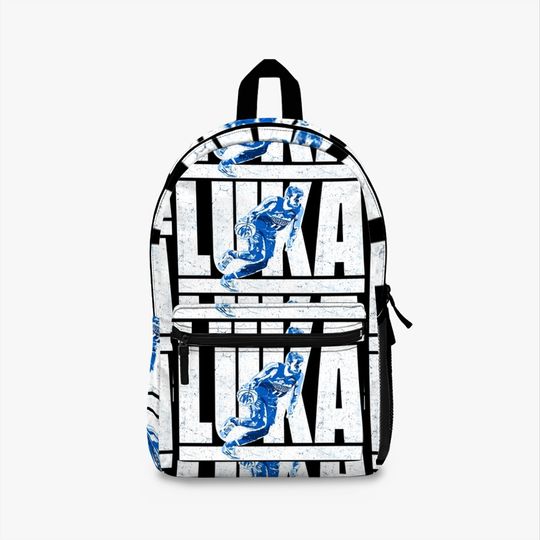 Discover luka doncic distressed logo design with silhouette Backpack