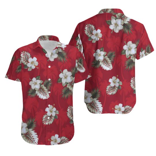 Discover Red Hibiscus Hawaiian Shirt