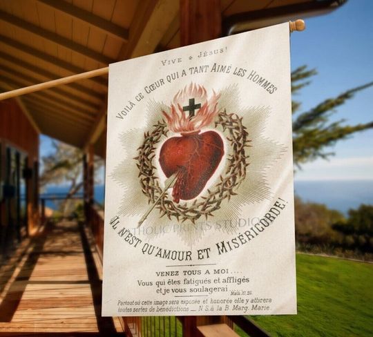 Discover Sacred Heart Of Jesus House Flag Home Yard Jesus Gift Decor 2Sided