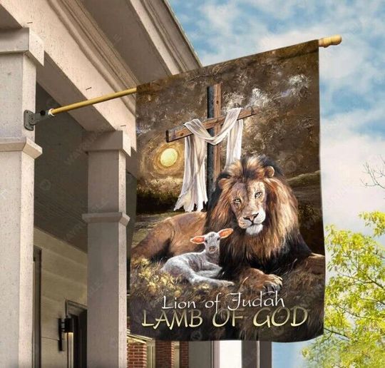 Discover Jesus Lion Of Judah Flag Lamb of Jesus God House Flag Home Decor