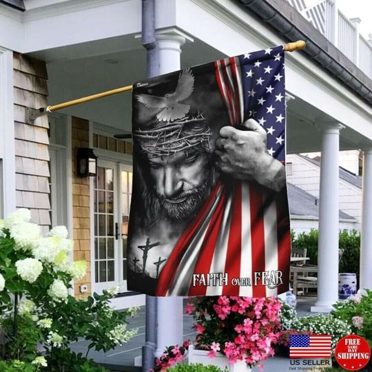 Discover Faith Over Fear America God Jesus, Christian's 3x5 Flag God 3 x 5 Banner New