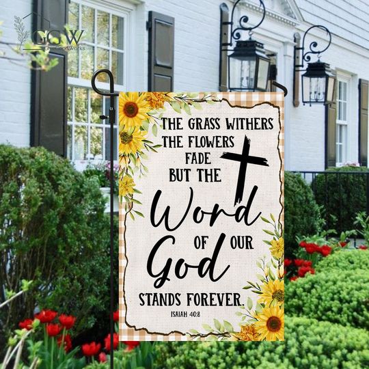 Discover God Stands Forever Christian Garden Flag, Christian Quotes Religious Flag