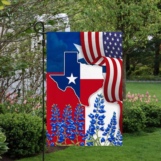 Discover Texas State Garden Flag with Bluebonnet Design