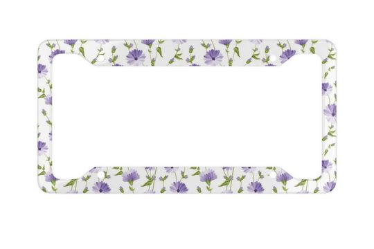 Discover Purple Floral License Plate Frame