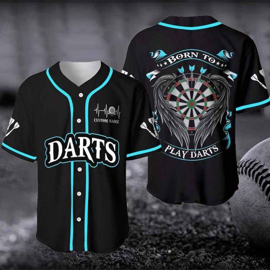 Discover Personalized Born To Play Darts Baseball Jersey, Custom Name Dart Jersey