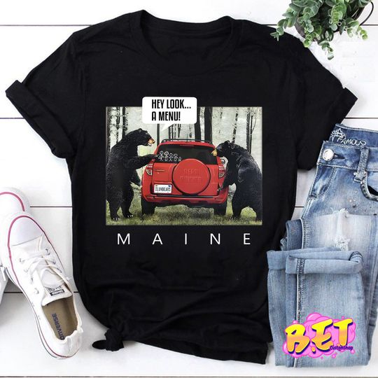 Discover Bears Say Look A Menu Tee T-Shirt, Adventure Shirt, Bear Lover Shirt, Hiking Team Shirt