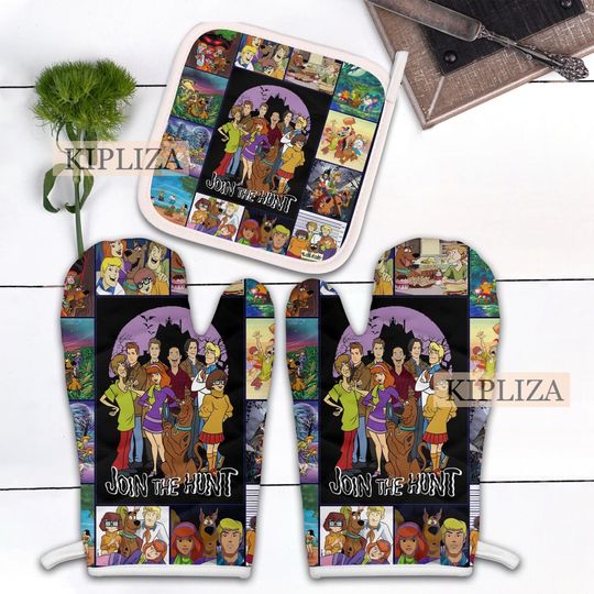 Discover Scooby Doo Combo 2 Oven Mitts and 1 Pot Holder Set, Scooby Doo Housewarming Gifts