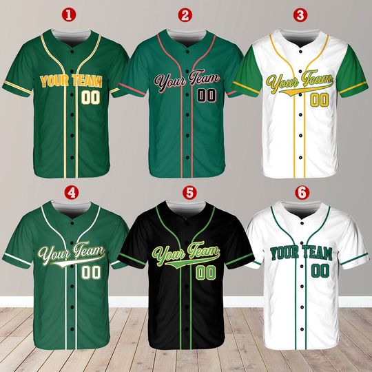 Discover Personalized St Patrick's Day Baseball Jersey, Irish Shamrock Jersey, Family Matching Lucky Shirt