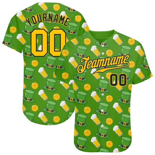 Discover Personalized St Patrick's Day Baseball Jersey, Irish Shamrock Jersey, Family Matching Lucky Shirt