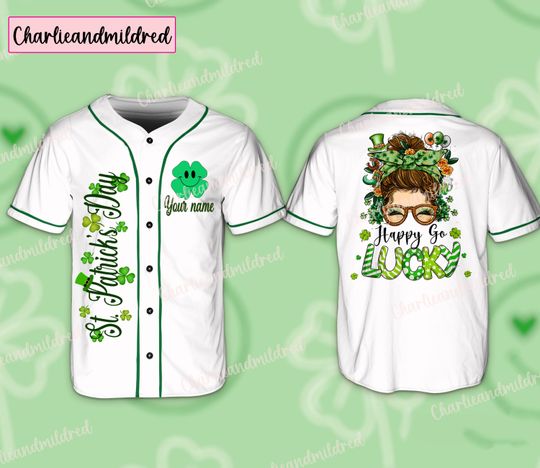 Discover Personalized St Patrick's Day Baseball Jersey, Irish Shamrock Jersey, Family Matching Lucky Shirt