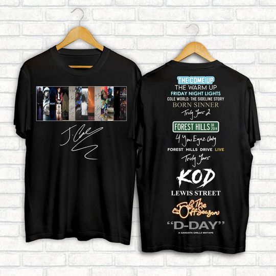 Discover Vintage J Cole All Album Hip Hop Rap T-shirt, J cole Shirt, Concert Tour 90s Shirt