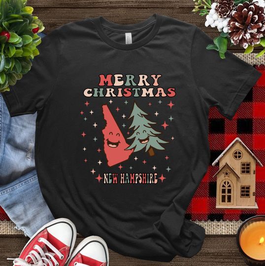 Discover MERRY CHRISTMAS New Hampshire Vintage T-shirt