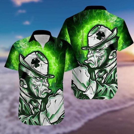 Discover Irish Man St Patrick's Day Hawaiian Shirt, Irish Shamrock Aloha Shirt, Lucky Aloha Shirt