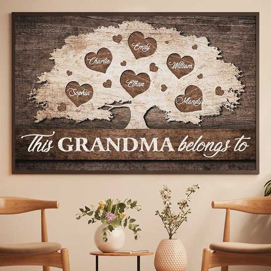 Discover This Grandma Belongs To These Kids - Personalized Horizontal Poster