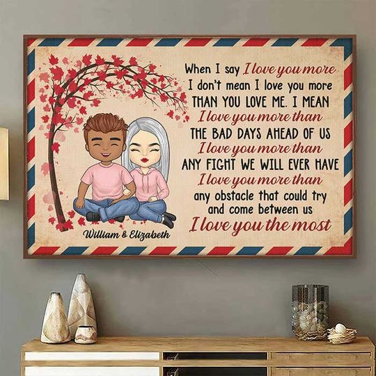 Discover I Love You The Most - Gift For Couples, Personalized Horizontal Poster