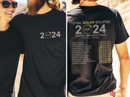 Discover Total Solar Eclipse 2024 North America Tour T-Shirt