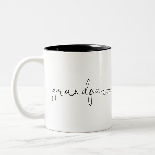 Discover Grandpa Established | Grandma Gift Two-Tone Coffee Mug