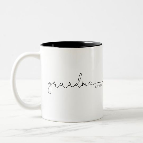 Discover Grandma Established | Grandma Gift Two-Tone Coffee Mug