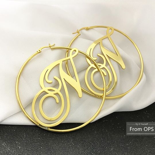 Discover Custom Hoop Earrings With Name, Gift For Her, Mothers Day Gift