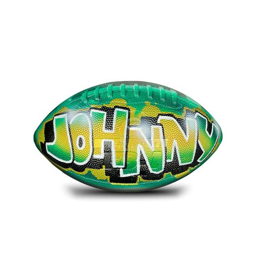 Discover Custom Football with Name Painted in Airbrush Graffiti