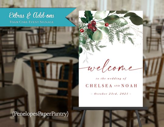 Discover Elegant Winter Wedding Welcome Sign