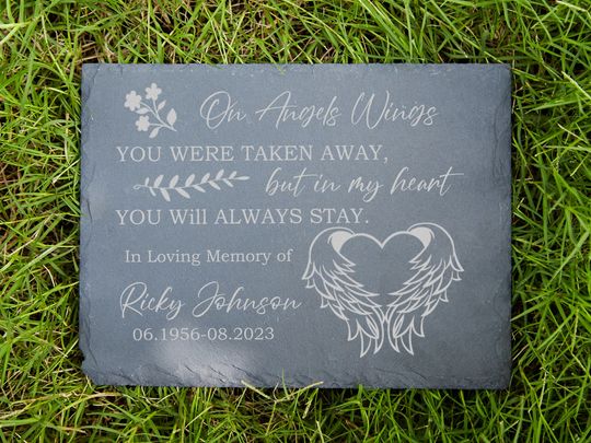 Discover Personalized Memorial Stone Slate Grave Marker,Sympathy Gift