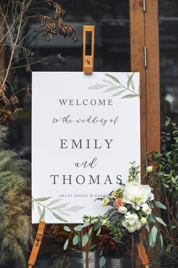 Discover Welcome Sign Foamboard - Leaves Greenery Foam Core Poster Boards