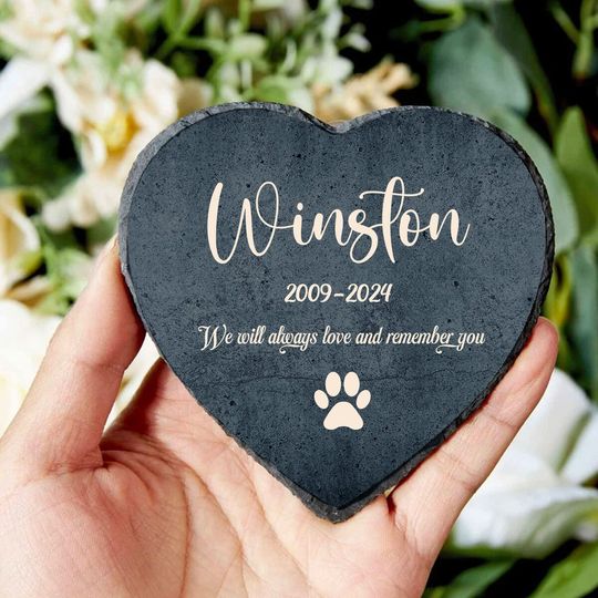 Discover Custom Pet Memorial Stone - Personalized Name Engraved Plaque for Beloved Dog Cat