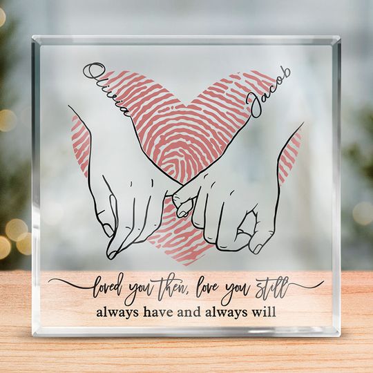 Discover Loved You Then, Love You Still - Couple Custom Square Shaped Acrylic Plaque