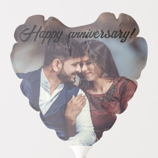 Discover Whimsical happy anniversary couple photo balloon