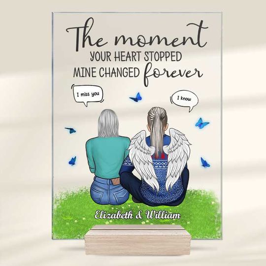 Discover My Heart Changed Eternally - Personalized Acrylic Plaque - Memorial Gift, Sympathy Gift