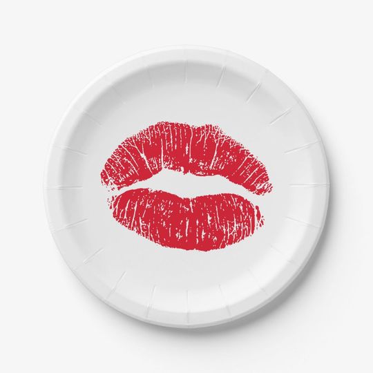 Discover Red Kissing Lips Paper Plates