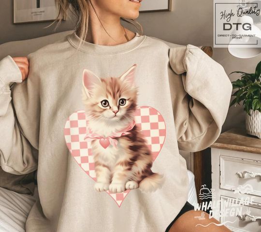 Discover Cute Ginger Cat Sweatshirt with Bow for New Cat Mom