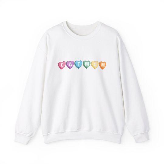 Discover Valentine Cat Mom Crewneck Sweatshirt