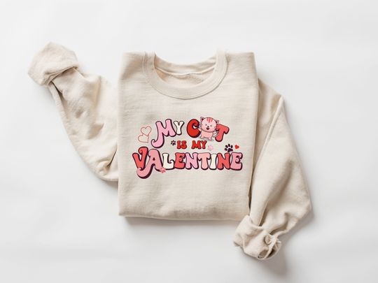 Discover My Cat is My Valentine Sweatshirt - Gift for Cat Lover