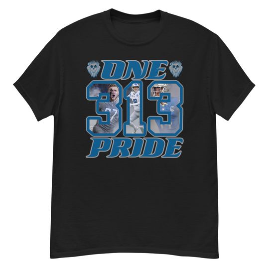 Discover 313 Lions Pride Blue T-Shirt - Show Your football T Shirt