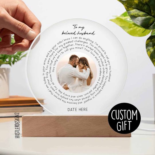 Discover Personalized Wedding Vow To My Beloved Husband Photo Plaque