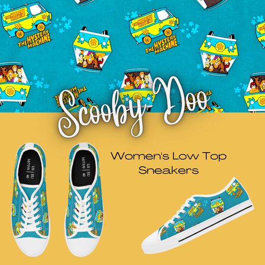 Discover Scooby Doo Blue Women's Low Top Sneakers, Scooby Doo Shoes